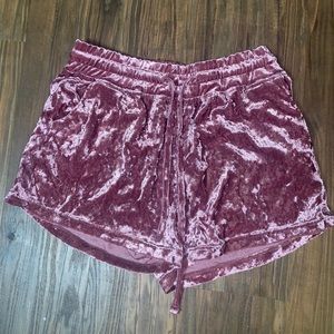 Pink Velvet Shorts